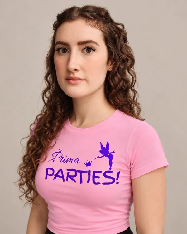 Ophelia, Prima Parties performer, with long curly auburn hair